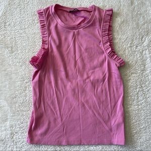 Never Worn Ribbed Pink J Crew Tank